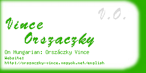 vince orszaczky business card